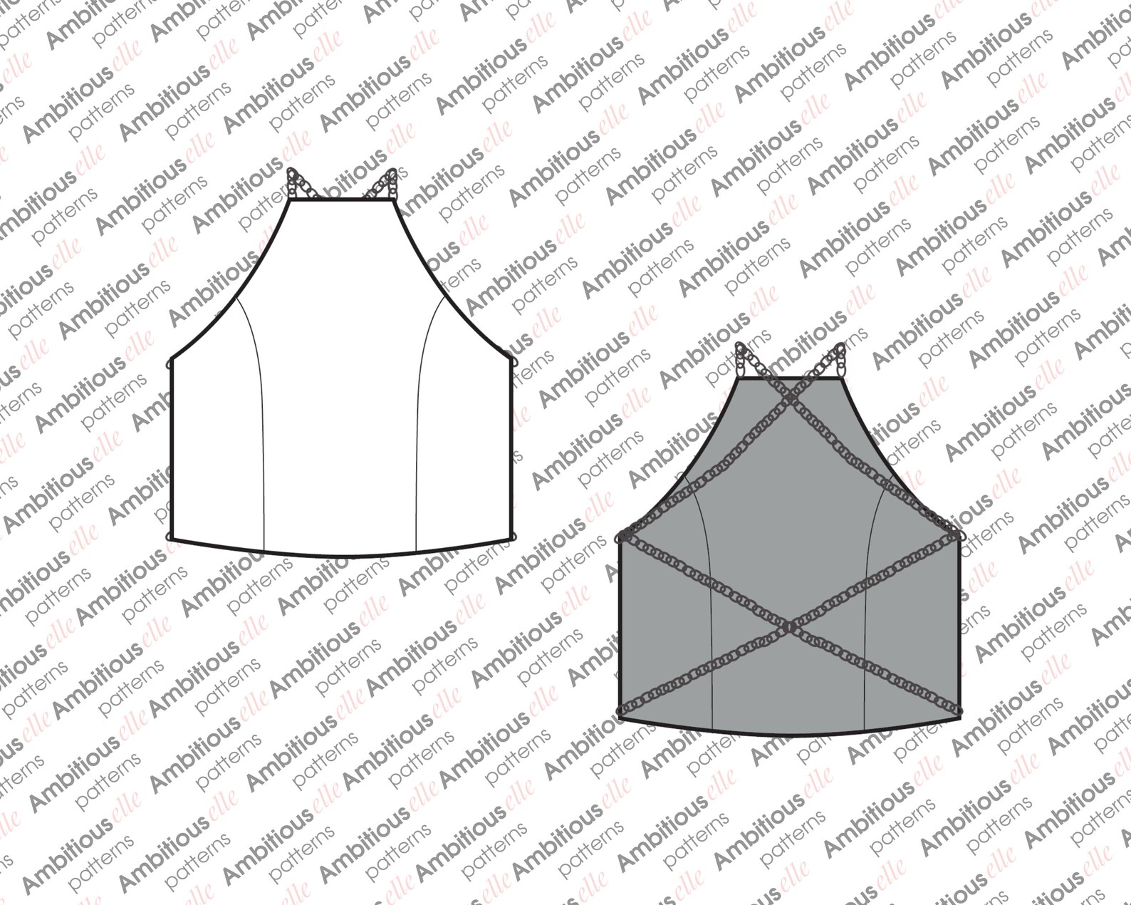 Crop Chain Top Sewing Pattern Backless Top Pdf Sewing Etsy