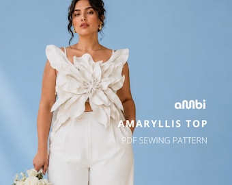 Flower Applique Crop Top Sewing Pattern: 3D Fabric Design (PDF Pattern)