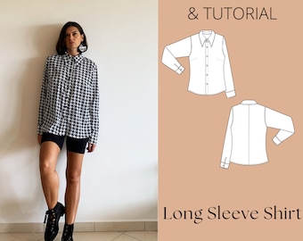 Womens Long Sleeve Shirt Sewing Pattern: Classic Fit (PDF Pattern)