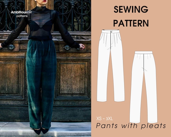 Pants Sewing Pattern Ladies Formal Trousers Pattern Flare | Etsy