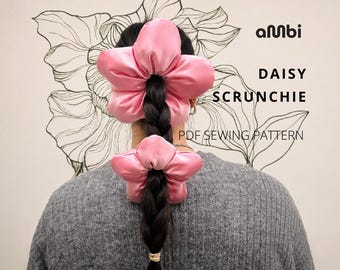 Daisy Scrunchie Sewing Pattern: Regular & Mini Size (PDF Pattern