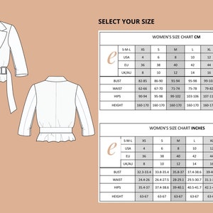 Peut inclure: Un tableau des tailles pour v&ecirc;tements pour femmes avec des mesures en centim&egrave;tres et en pouces. Le tableau comprend les tailles XS &agrave; 3XL et indique les mesures du buste, de la taille, des hanches et de la taille.