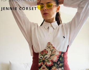 Jennie Corset Sewing Pattern – Lace Up Bustier Top Tutorial (XS–3XL)