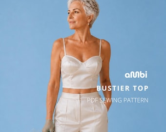 Sweetheart Corset Top Sewing Pattern: Bustier Crop Top (PDF)