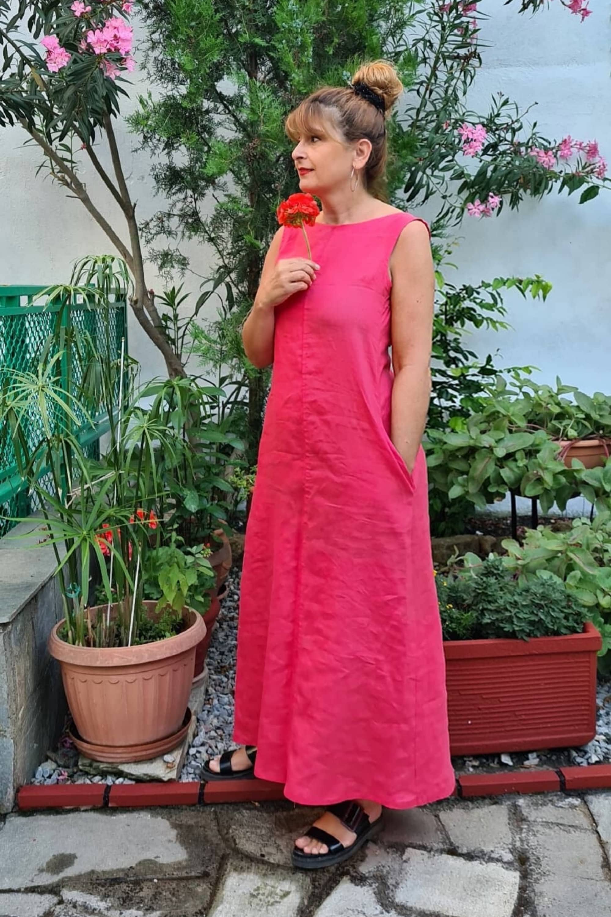 Backless Maxi Dress Sewing Pattern: Loose Fit With Pockets (PDF Pattern,  XS-3XL) - Etsy