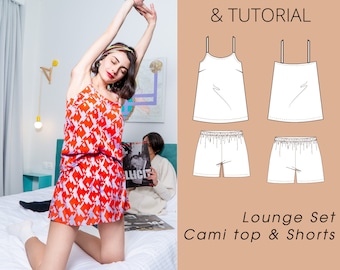 Summer Cami Top & Shorts Sewing Pattern: Women's Loungewear (PDF Pattern)