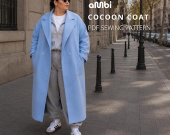 Cocoon Oversized Maxi Coat Sewing Pattern (No Lining)