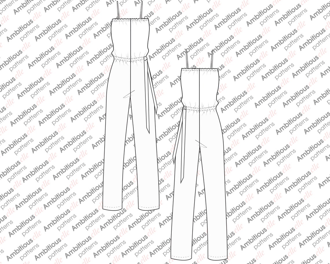 Strapless Jumpsuit or with straps PDF Sewing Pattern for Women Etsy