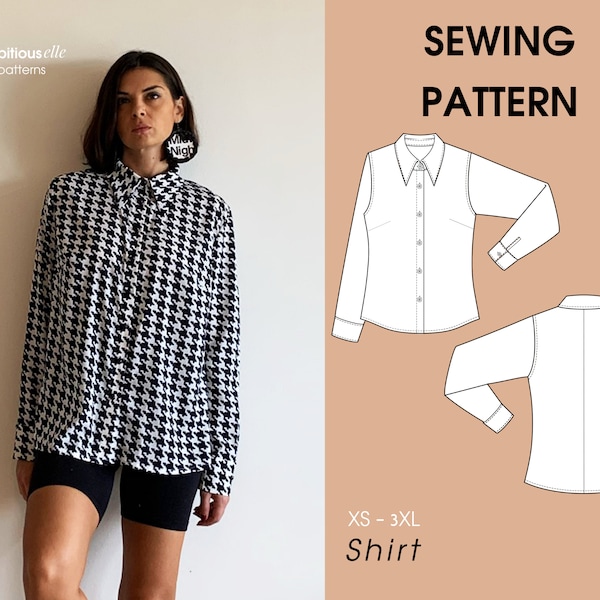 Womens Button up Shirt Pattern Etsy