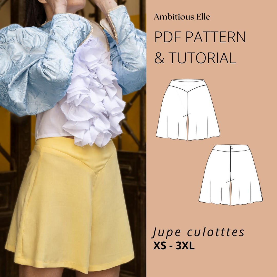 Sewing Pattern Tuto Jupe Culotte Bella Baxter Jupe Culottes Sewing