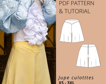 Bella Baxter Jupe Culottes Sewing Pattern: Poor Things Costume (PDF Pattern A0/A4/US Letter)