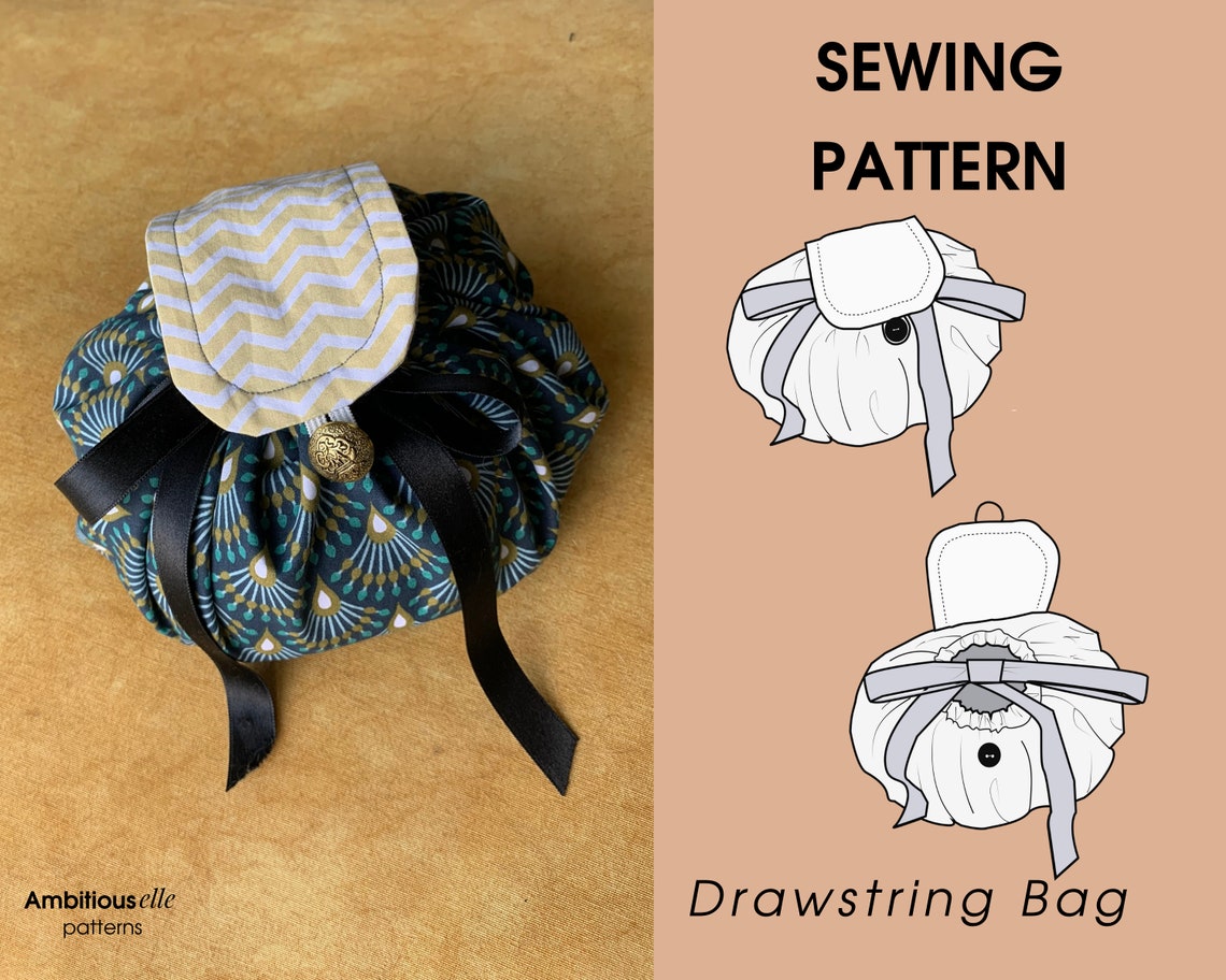 Drawstring Make up Bag PDF Printable Sewing Pattern & Video Etsy