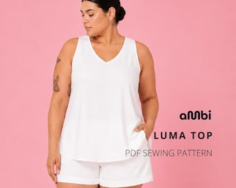 A line women tank top | Sewing Pattern | Woven Fabrics | Beginner friendly