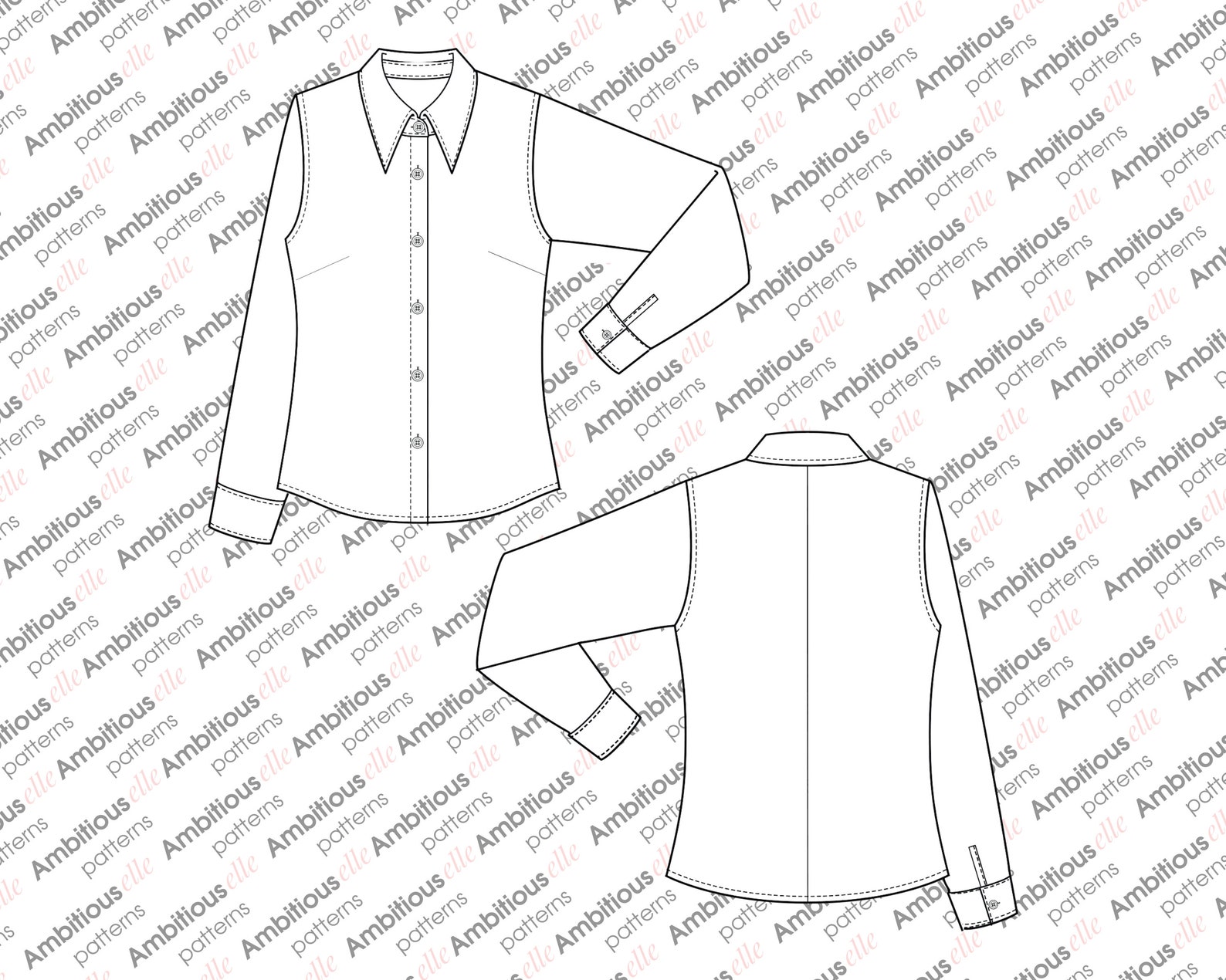 Button up Shirt Sewing Pattern for Women Straigh Fit Etsy Australia