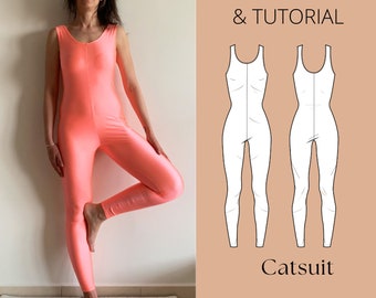 PDF Catsuit Sewing Pattern | Allover Bodysuit Pattern | Women Leotard Pattern | Cosplay Costume | PDF Workout One-Pieces Bodysuit Pattern