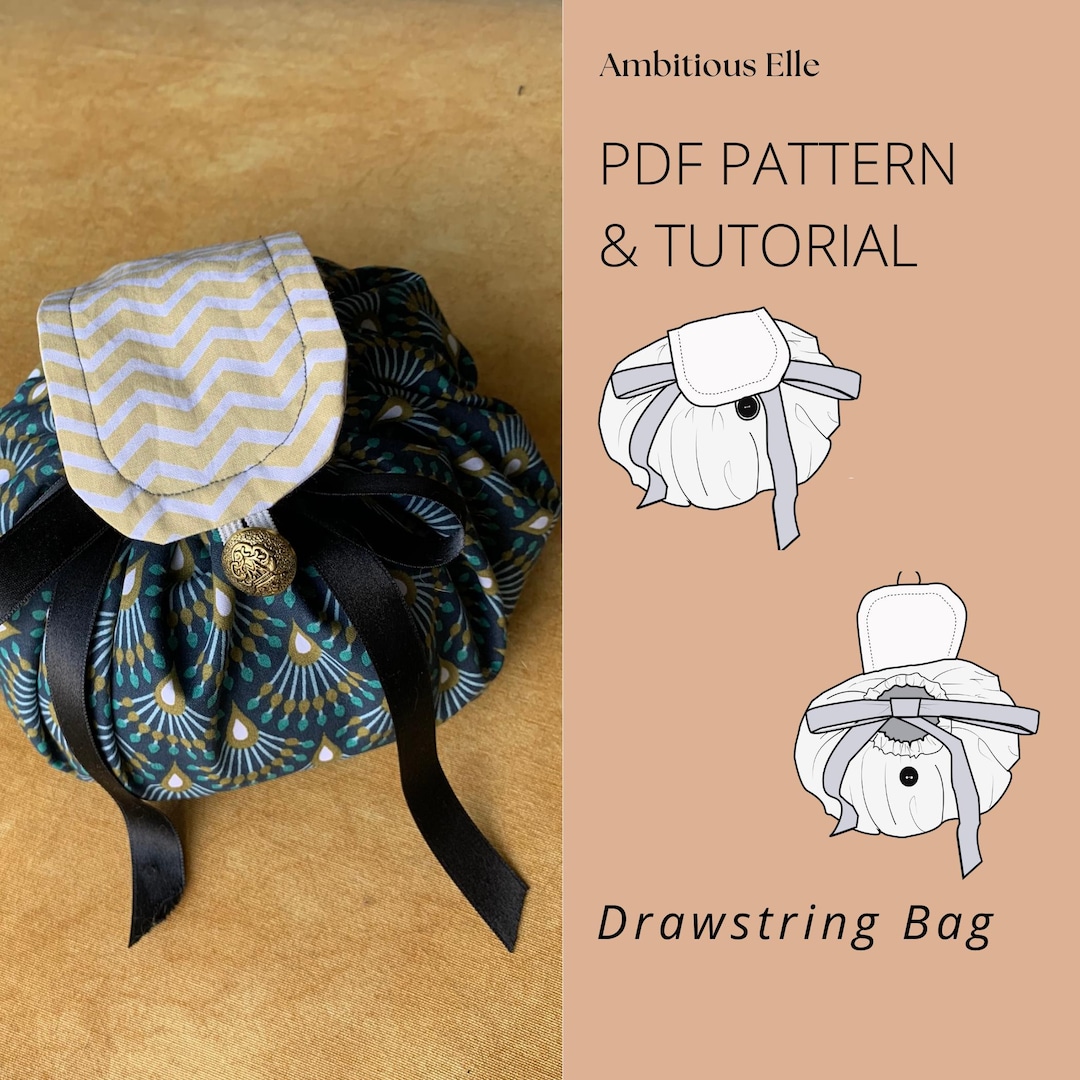 Neceser redondo con cordón (PDF) Patrón de costura para neceser (PDF)  Patrones de costura para principiantes Patrones Ambitious Elle