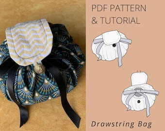 Neceser redondo con cordón (PDF) Patrón de costura para neceser