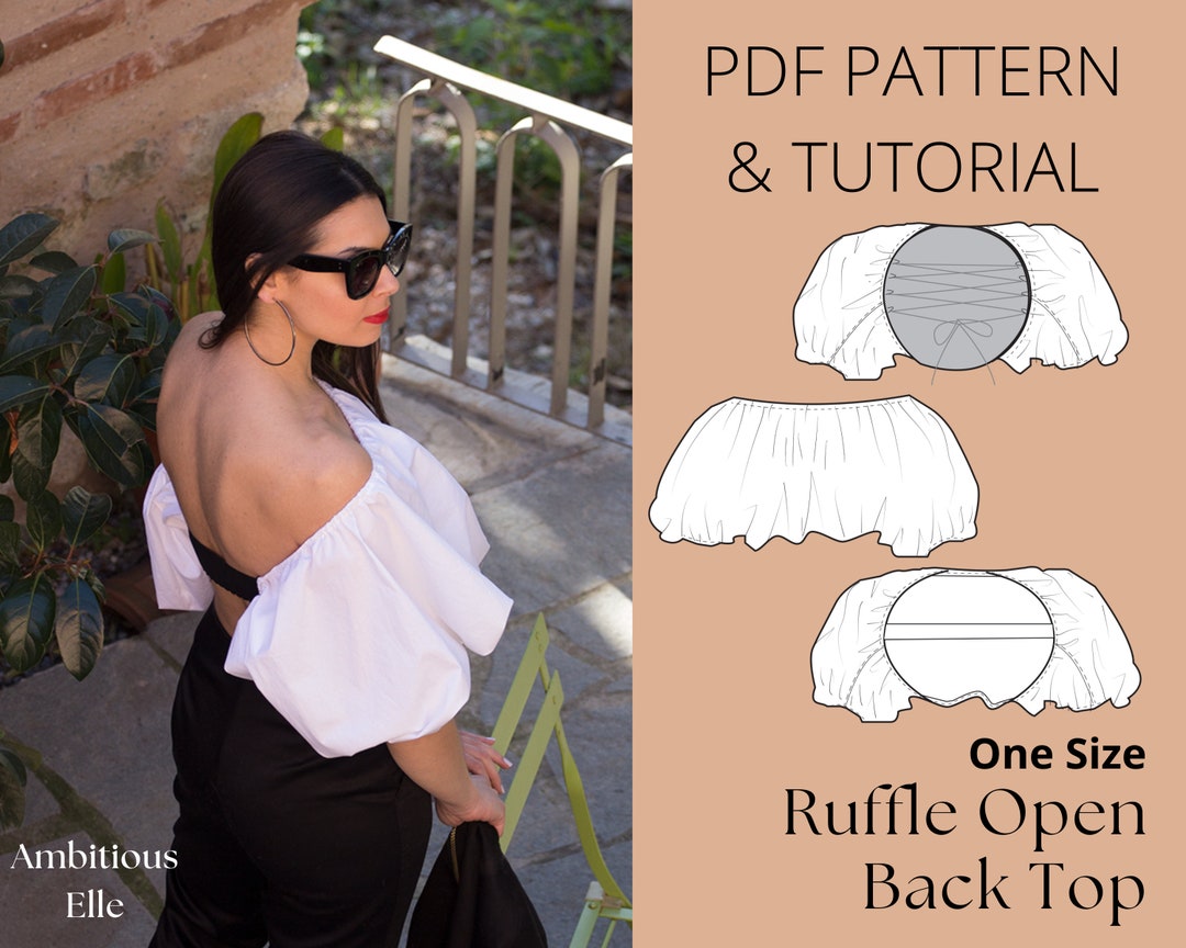 PATTERN Ruffle Crop Top Sewing Pattern for Women Ruffle Top - Etsy