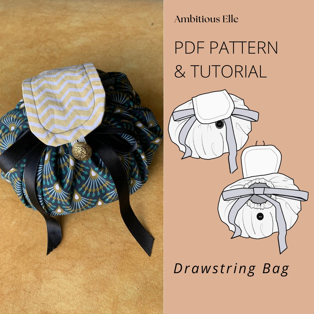 PDF Round Drawstring Make up Bag PDF Toiletry Bag Sewing Pattern Sewing Patterns for Beginners Ambitious Elle Patterns Etsy Canada