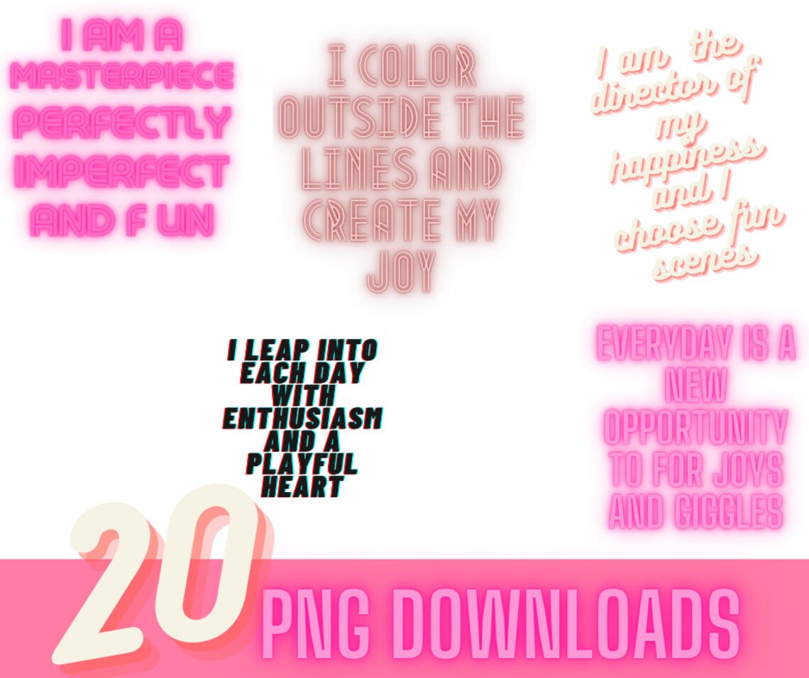 Digital Download | Positive Affirmations | Sublimation Templates ...