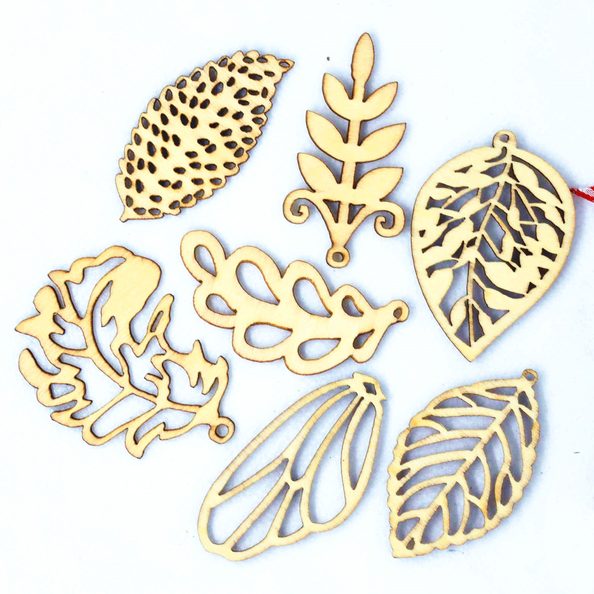 10PCS Mixed Laser Cutting Wooden Leaves Art Decoratingwood Etsy