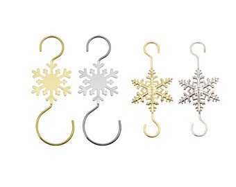 Gancho para árbol de Navidad, adornos navideños, ganchos para copos de nieve, ganchos para colgar regalos navideños, accesorios para fiestas