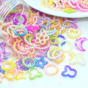 Mixed Fancy Color Pearlized Nail Art Charms-Shaker Card Filling Accessoires-Scrapbook Crafting Supplies-Slime Mixed Charms