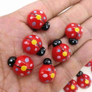 15*19mm resina plana traseira joaninha/joaninha cabochões-resina micro paisagem miniaturas-diy jóias fazendo & artesanato acessórios
