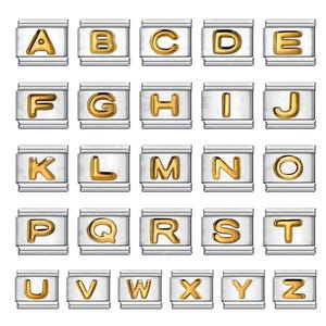 Pulsera de acero inoxidable con letras italianas, módulo de pulsera de la amistad, joyería DIY, bloques, empalme libre, pulsera desmontable, accesorio de pulsera