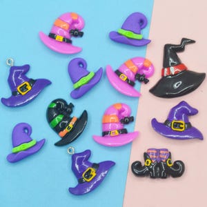 Halloween Witch hat Miniatures Flatback Halloween Resin Cabochons-Halloween Party Decoration-Halloween D.I.Y Jewelry Parts Halloween Charms