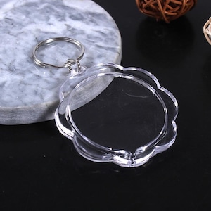 Round Keychain Frame Acylic Blank Keychain-diy Keychain Frame-mini Photo Frame Keyrings ...