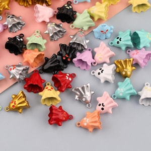 Kawaii Halloween Ghost Charms Earring Charms Keychain Pendants-Halloween Jewelry Making Supplies-DIY Halloween Crafts-Halloween Gifts