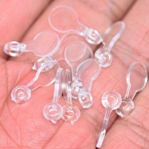 100PCS Acrylic Clear Jewelry Bails,Flat Back Cabochon Charm Supplies,D.I.Y Crafting Hooks,Necklace Pendants Caps  8X15mm