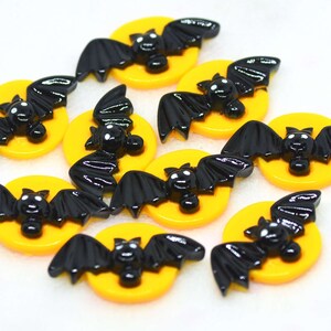 Halloween Full Moon Bat Flat back Resin Cabochons-Halloween Party Decoration-Halloween D.I.Y Jewelry Parts-20X32mm