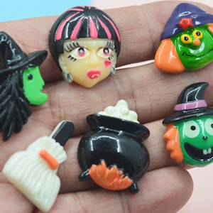Halloween Wizard Miniatures Flatback Resin Cabochons-Halloween Party Decoration-Halloween D.I.Y Jewelry Parts Halloween Charms