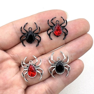Alloy Rhinestone Spider Pendants-Halloween Spider Charms-Spider Crafts Jewelry Making-DIY Halloween Crafts Supplies-Necklace Pandants