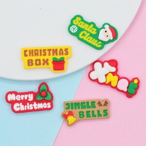 Resin Christmas Embellishments DIY Christmas Scrapbooking Decoration Crafts Santa Claus Jingle Bell Christmas Crafts