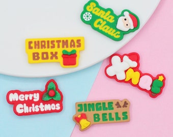 Resin Christmas Embellishments DIY Christmas Scrapbooking Decoration Crafts Santa Claus Jingle Bell Christmas Crafts