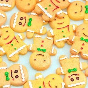 Harz flach zurück Weihnachten Lebkuchen Mann Cabochons-Weihnachtskarte machen Verzierungen-Weihnachten Handwerk liefert-27mmX32mm