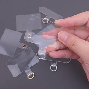 Cell Phone Lanyard Pads Tether Tab Patches for Phone Lanyard Clear Universal Phone Tether Tab Without Adhesive Phone DIY Craft Supplies 2PCS