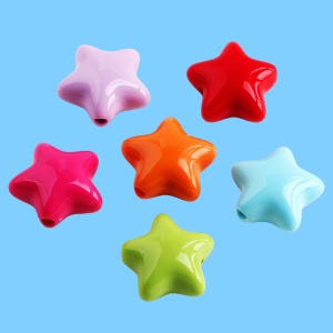 50 Cuentas Acrílicas Redondas Sueltas De 6 Mm De Color Rojo, Suministros Para Abalorios B037 - México