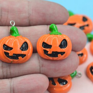Halloween Pumpkin Charms Rein Halloween Flatback Cabochons-Halloween Party Decoration-Halloween Earring Jewelry Parts Halloween Charms