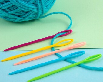 Plastic Sewing Needle-Big Eye Embroidery Needles Sewing Tools-Blunt Needles,Learning Needles, Yarn Needles, Safety Needles for Kids