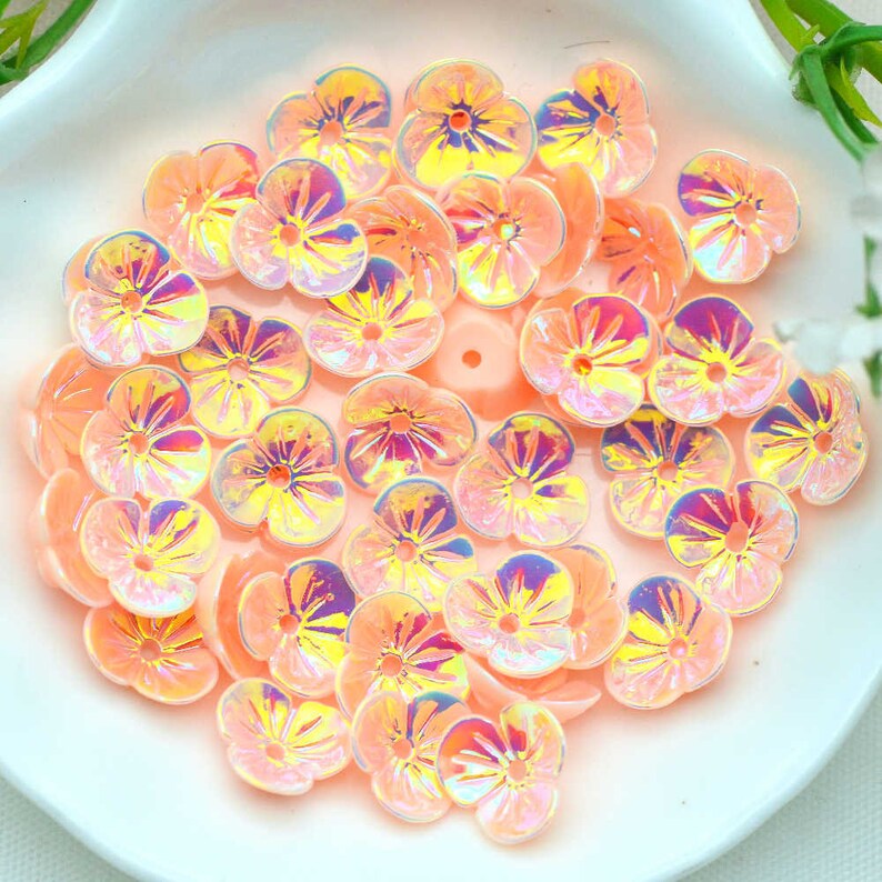 50PCS 10mm AB Color Tiny Resin Flat Back Flowersscrapbooking Etsy