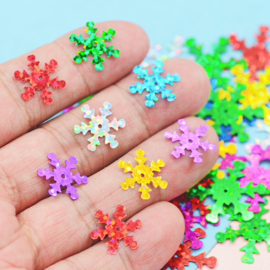 Mixed Color Christmas Snowflake Confetti-Christmas Party Table Decoration sequins-Shaker Card Slime Paillette Materials-DIY Crafts Supplies