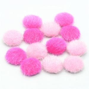 50PCS-15mm Fluffy Stof bedekt Flat Back Buttons-Scrapbooking Round Button Cabochons-Earring DIY Buttons Accessoires