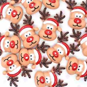 25X30mm Resin Christmas Reindeer Cabochons-Natale D.I.Y Materiali di lavorazione-Fascino decorazione albero di Natale