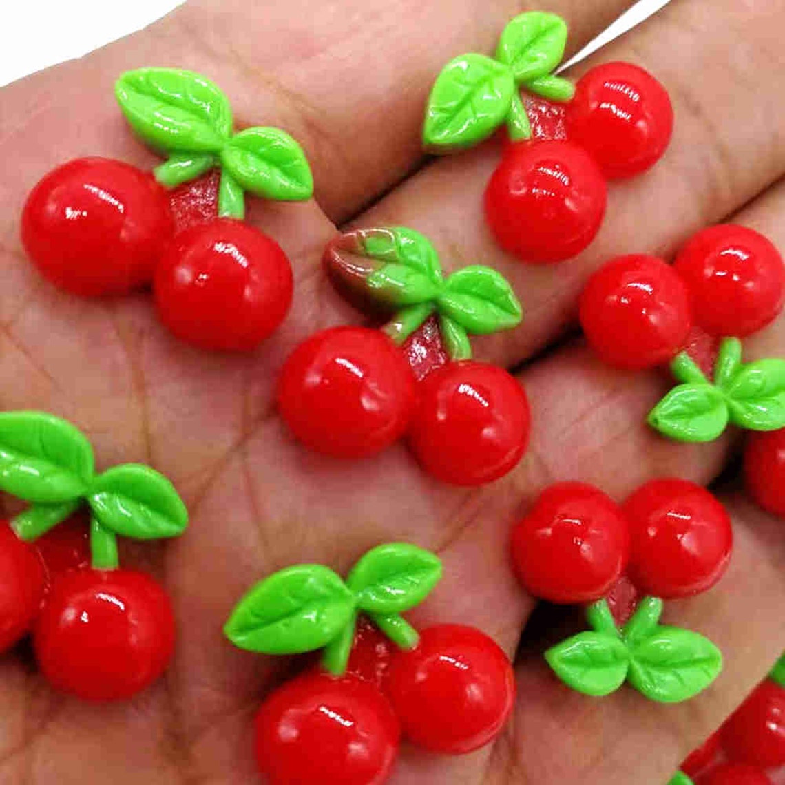 1719mm Resin Flat Back Cherry Fruit Cabochons Resin Etsy