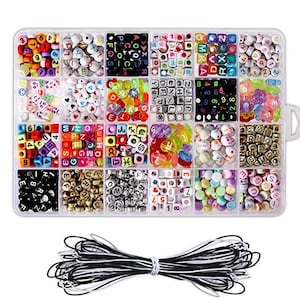 1200pcs conjuntos de contas de letras-24 tipos de contas de letras-diy artesanato contas-kits de artesanato de miçangas-pulseiras contas