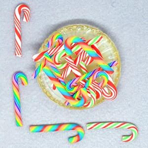 20PCS Polymer Clay Simulation Candy Canes, Christmas Scrapbook Embellishments Crutch Candy, Xmas Party Decoration Charms image 3